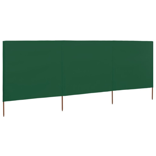 vidaXL 3-panel Wind Screen Fabric 160cm Green Camping Windbreak Sun Screen 1