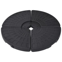 vidaXL 4x Umbrella Base Fan-shaped Black Outdoor Garden Parasol Holder Stand