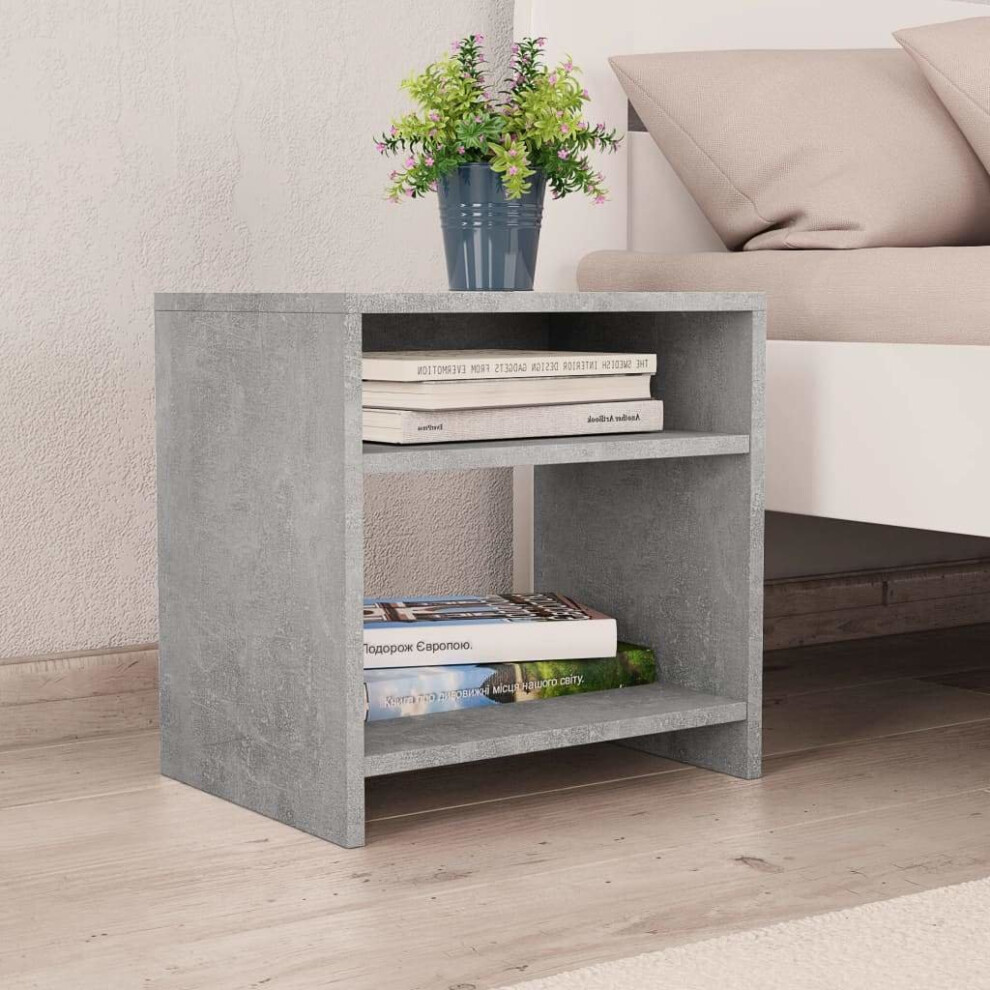 Bedside Cabinet Concrete Grey 40x30x40 cm Chipboard