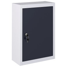 vidaXL Wall Mounted Tool Cabinet Industrial Metal Grey and Black Organiser