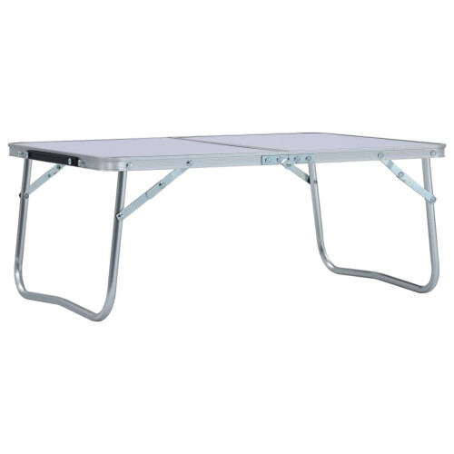 VidaXL vidaXL Foldable Camping Table Aluminium 60x40cm White Portable Tables Desks