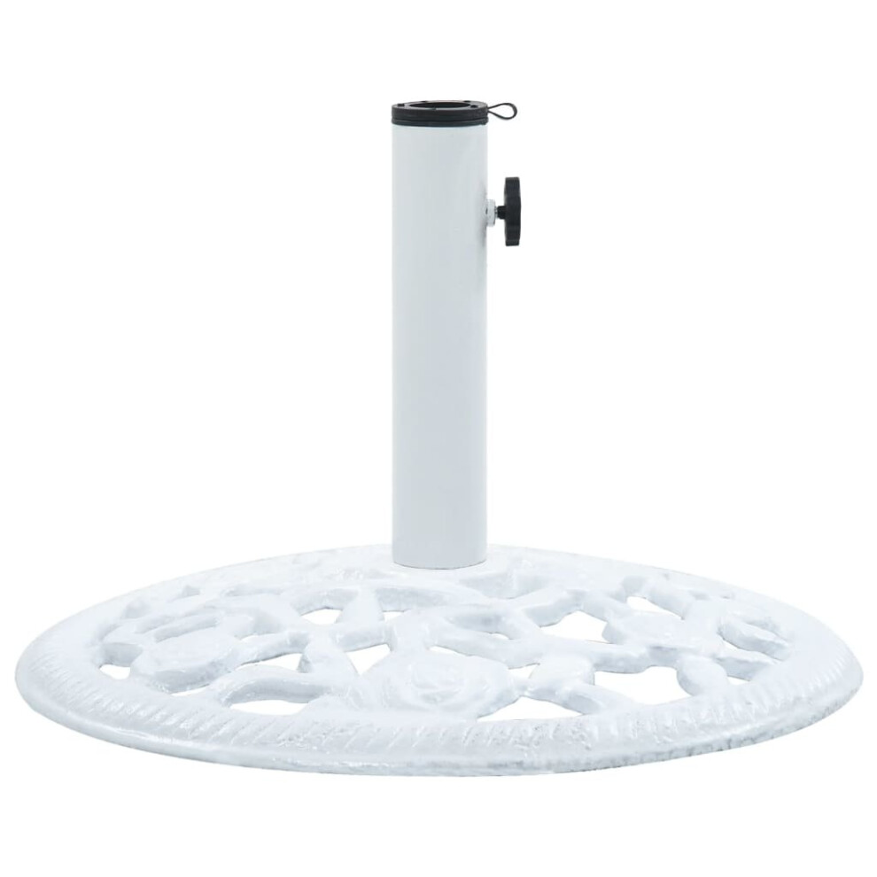 vidaXL Umbrella Base Patio Parasol Base Umbrella Holder White 12 kg Cast Iron