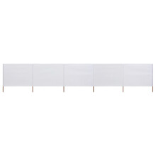vidaXL 5-panel Wind Screen Fabric 160cm Sand White Sun Privacy Screen Breakers