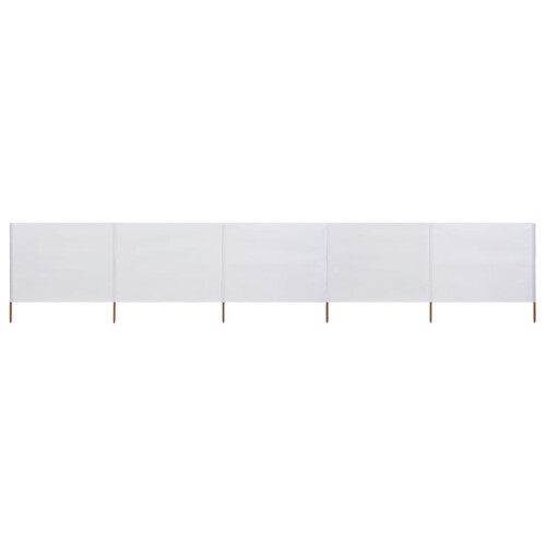 vidaXL 5-panel Wind Screen Fabric 160cm Sand White Sun Privacy Screen Breakers