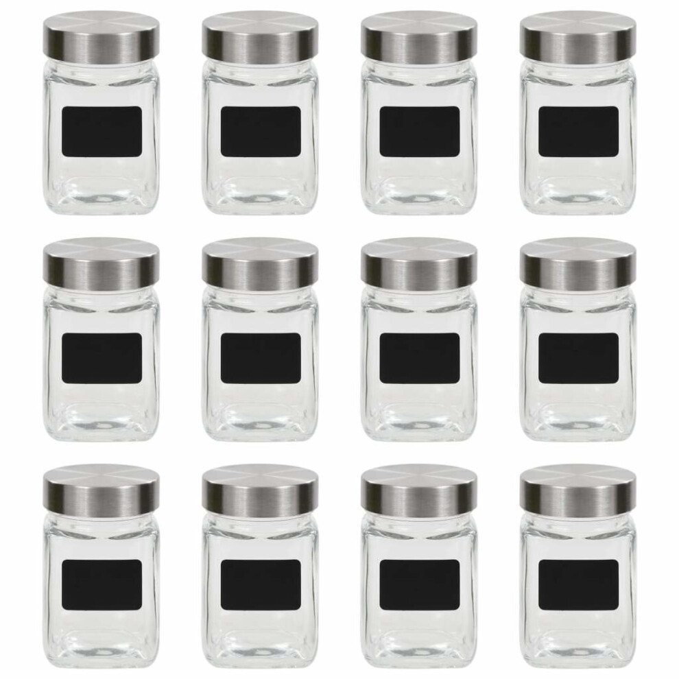 vidaXL 12x Storage Jars with Sticker 300ml Conservation Preserving Container