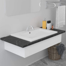 vidaXL indbygget håndvask 61 x 39,5 x 18,5 cm keramik hvid