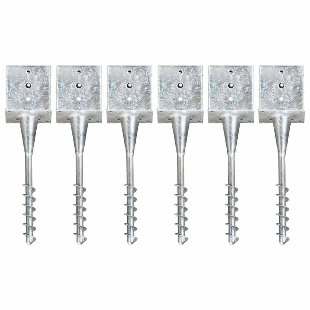 Vidaxl 6X Ground Spike Silver Galvanised Steel Replacement Garden Soil Spear 8719883833682