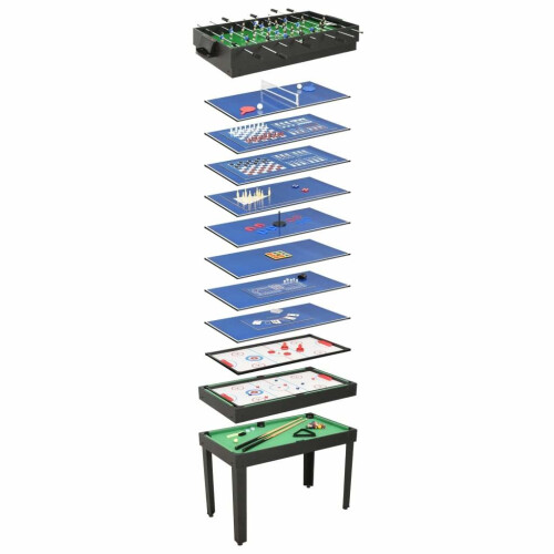 vidaXL 15-i-1 spillebord, 121x61x82 cm, sort