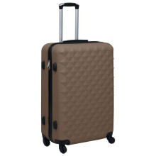 vidaXL Hardcase Trolley Brown ABS Practical Travel Luggage Bag Suitcase Set