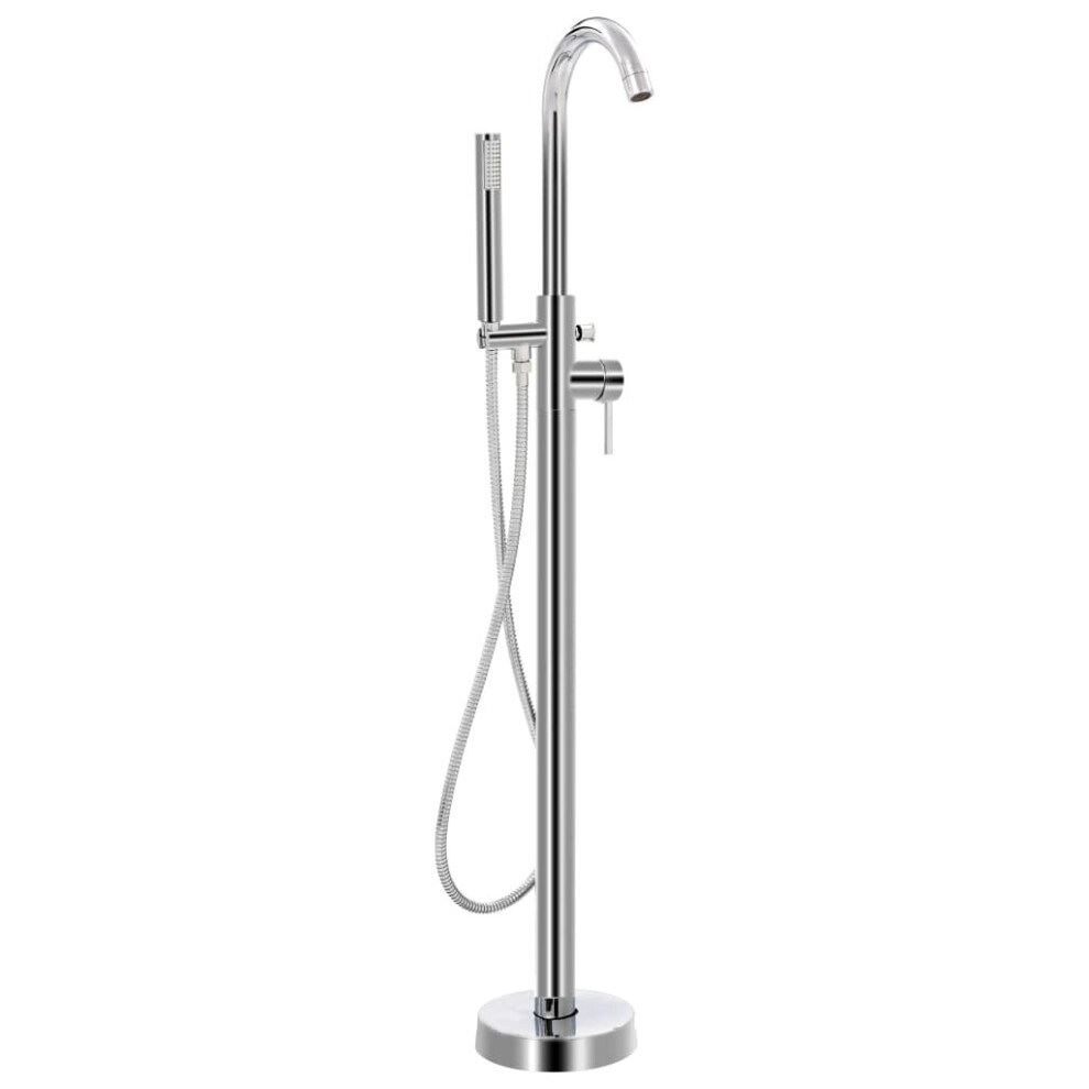 Vidaxl Freestanding Bathtub Faucet Stainless Steel Sleek Design Clean Lines 8719883685427