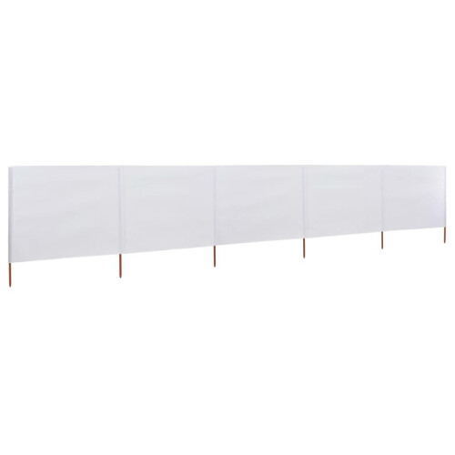 vidaXL 5-panel Wind Screen Fabric 160cm Sand White Sun Privacy Screen Breakers 1