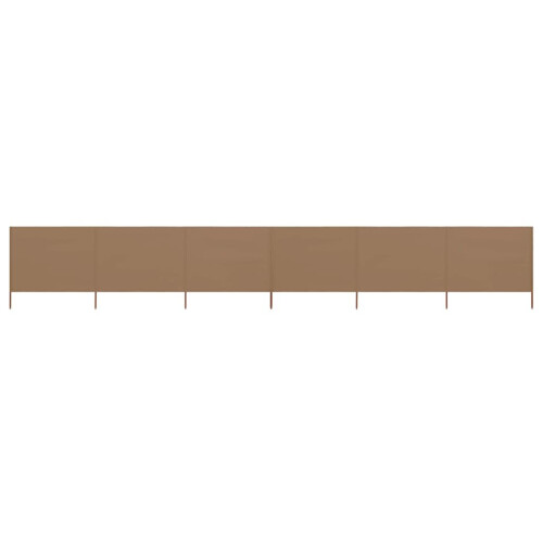 vidaXL 6-panel Wind Screen Fabric 120cm Taupe Camping Windbreak Sun Screen