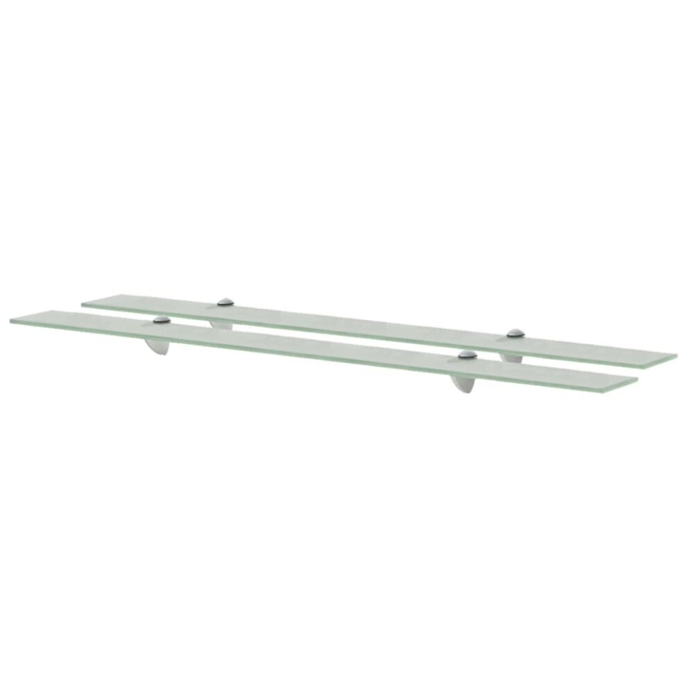Simply Chosen 4U Vidaxl 2X Floating Shelves Glass 100X10cm 8Mm Wall Mounted Shelf Display Stand