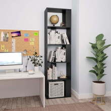 vidaXL Book Cabinet/Room Divider Black Engineered Wood Rack Highboard Office
