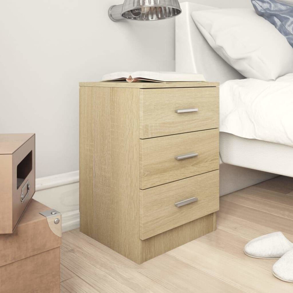 Bedside Cabinet Sonoma Oak 38x35x56 Cm Chipboard