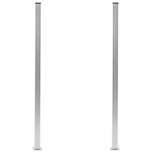 vidaXL 2x Fence Posts Aluminium 185cm Post Stake with Cap Support Holder Rail 1
