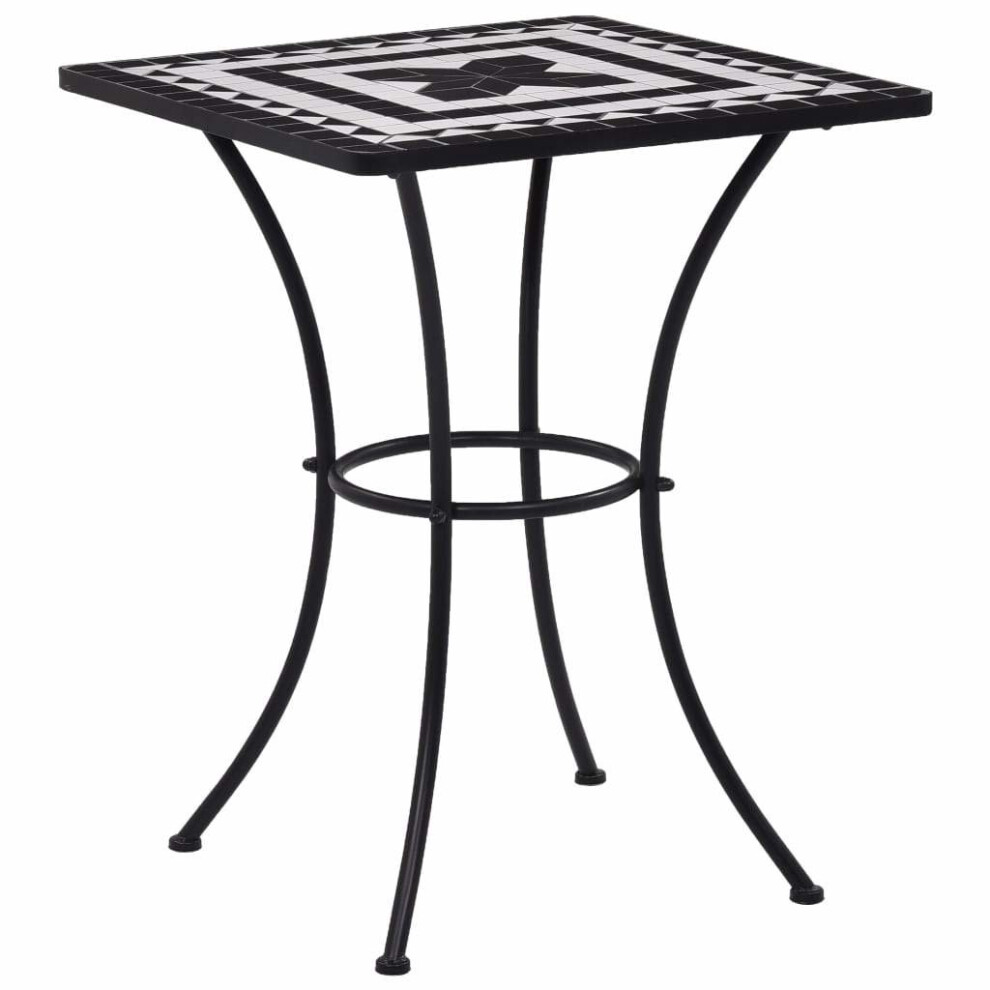 vidaXL Mosaic Bistro Tables Black & White 60 cm Ceramic Outdoor Garden Balcony