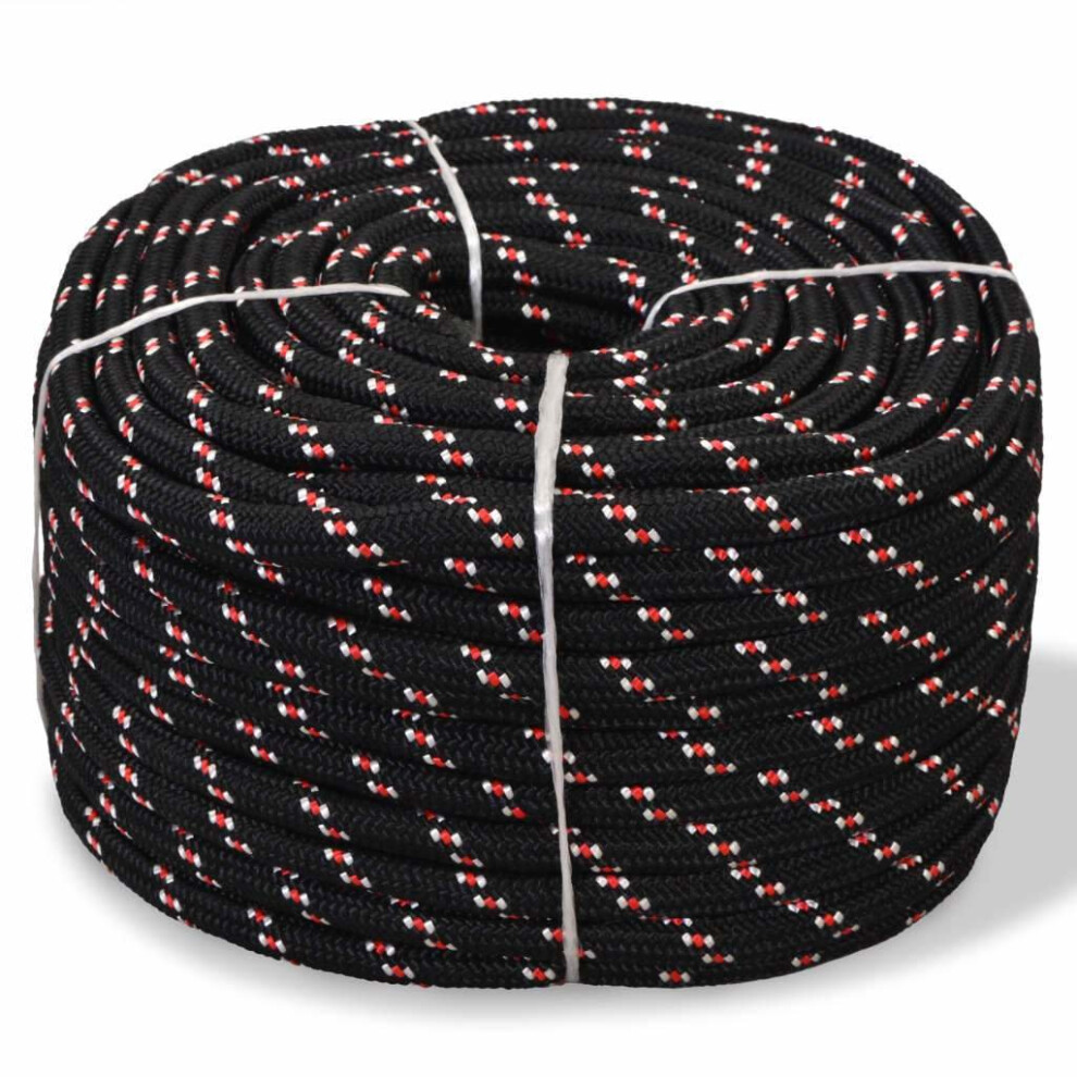 Vidaxl Marine Rope Polypropylene 10Mm 50M Black Weatherproof Lifting Swing 8718475559320