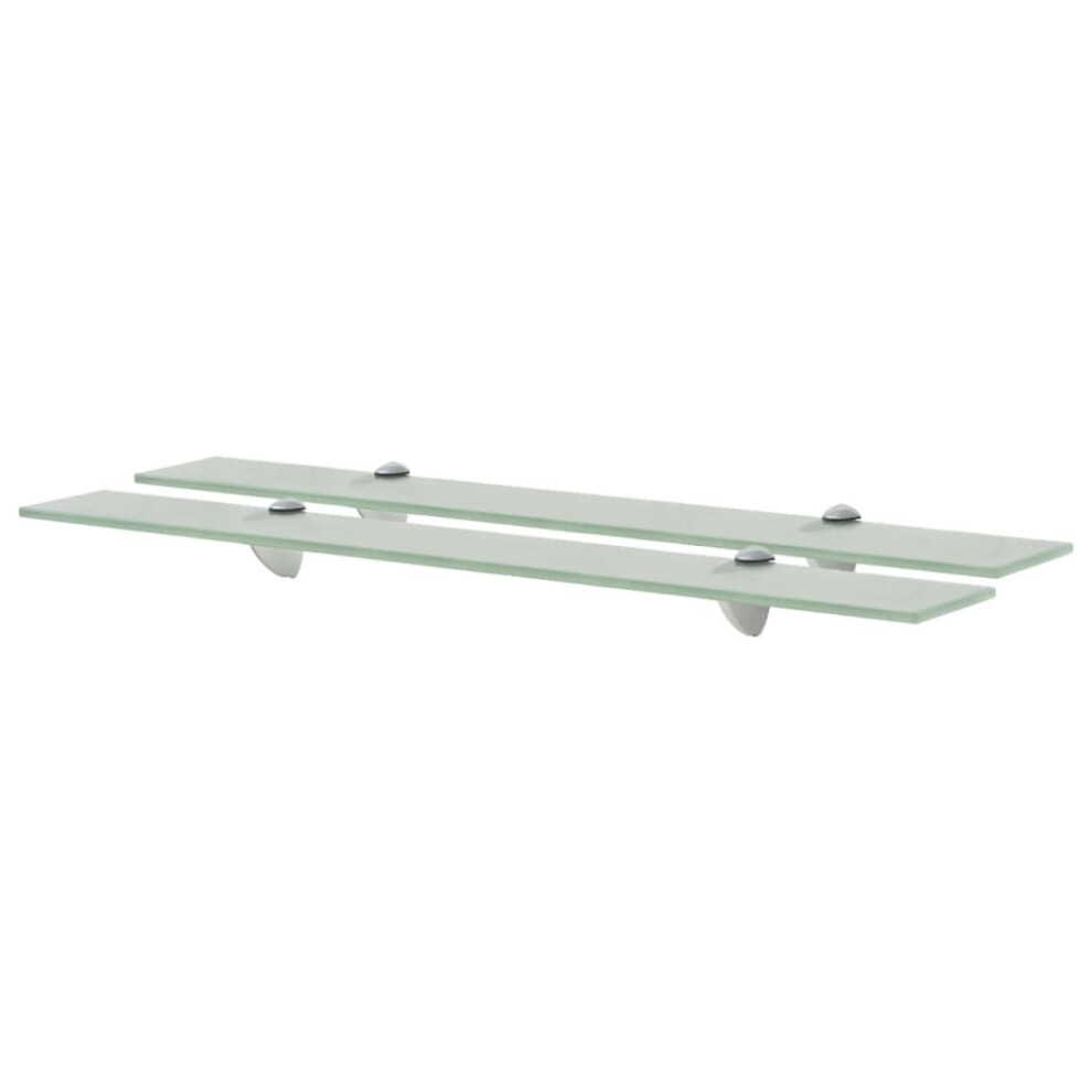 vidaXL 2x Floating Shelves Glass 70x10cm 8mm Wall Mounted Shelf Display Stand