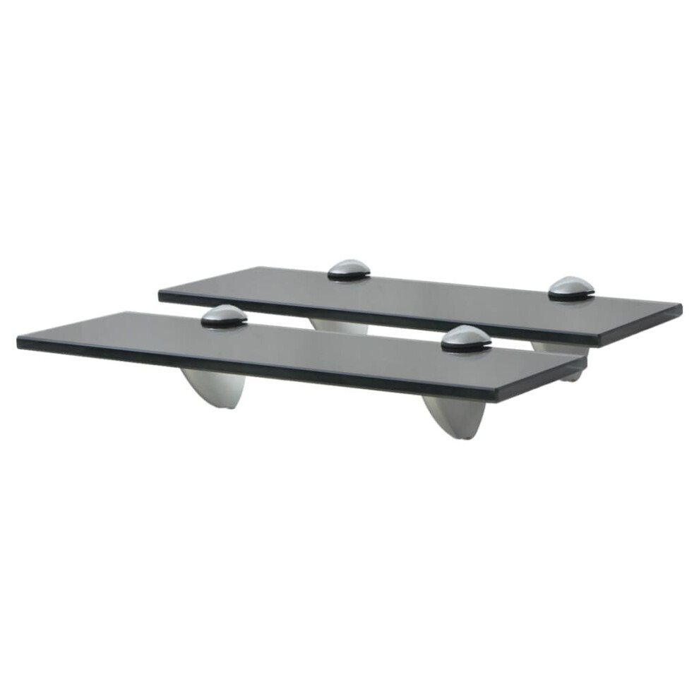Simply Chosen 4U Vidaxl 2X Floating Shelves Glass 30X20cm 8Mm Wall Mounted Shelf Display Stand