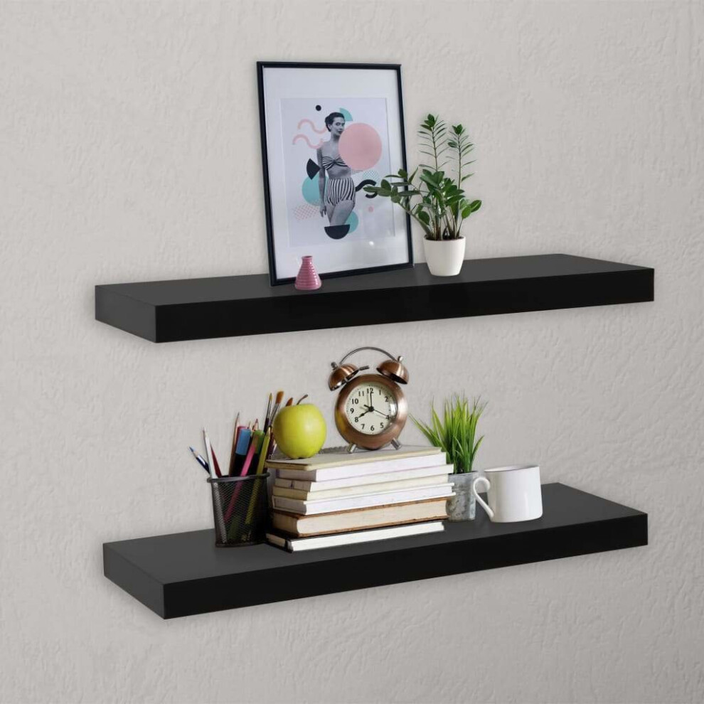 Vidaxl 2X Floating Wall Shelves Hanging Wall Mounted Storage Display Racks 8719883835457