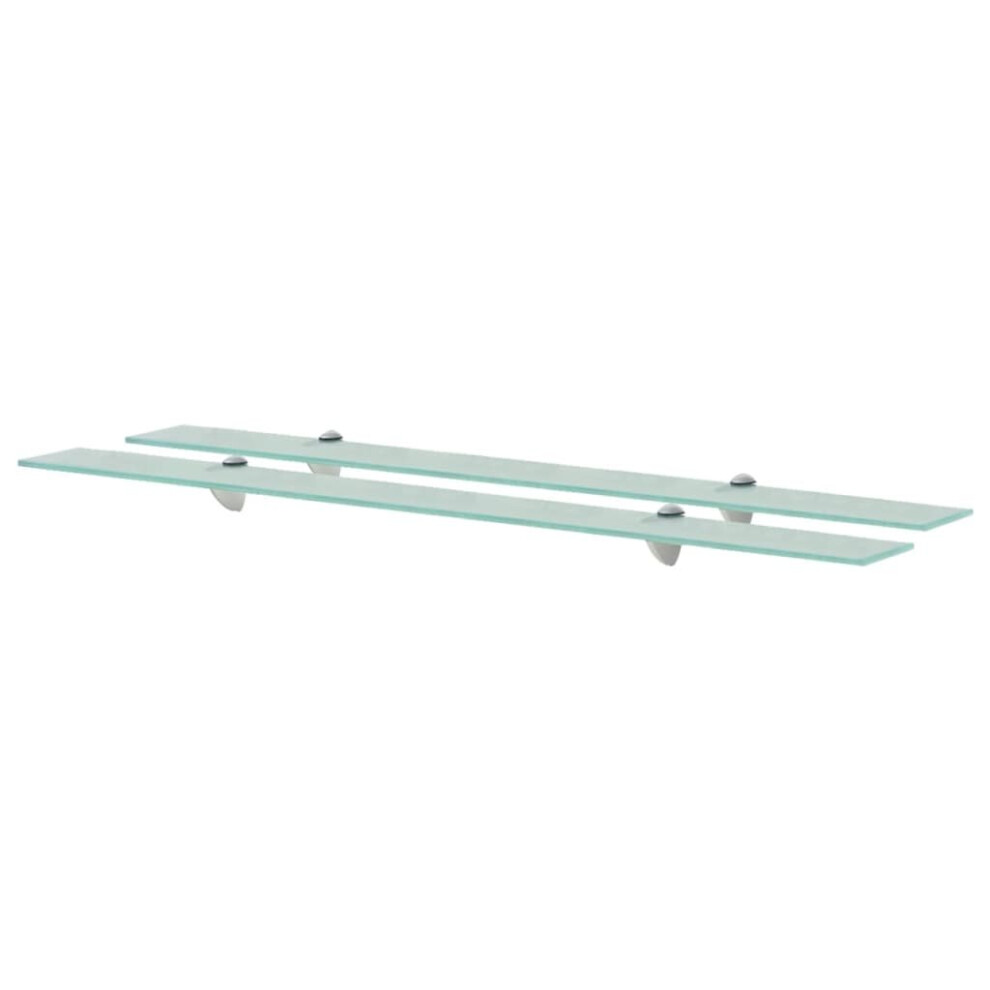 Vidaxl 2X Floating Shelves Glass 100X20cm 8Mm Wall Mounted Shelf Display Stand 8719883873633