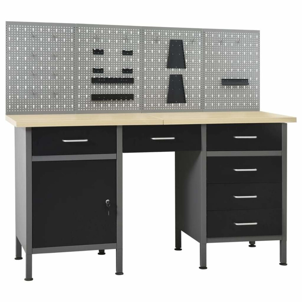 Simply Chosen 4U Vidaxl Workbench With Four Wall Panels Work Table Work Tool Bench Workstation Size 1