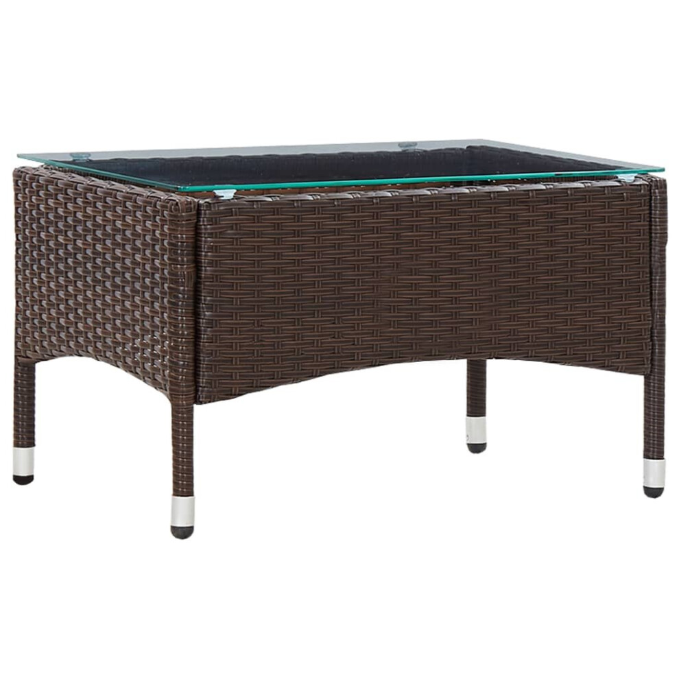 vidaXL Coffee Table Brown Poly Rattan Outdoor Garden Tea Tables Furniture