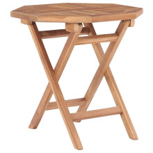 vidaXL Solid Teak Wood Folding Garden Table Outdoor Patio Bistro Furniture