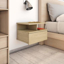 vidaXL 2x Floating Nightstand Sonoma Oak Engineered Wood Wall Bedside Table