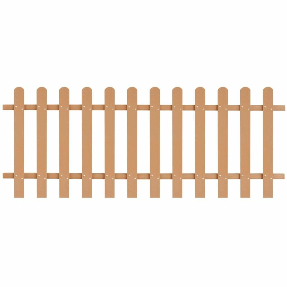 Vidaxl Wpc Picket Fence 200X80 Cm Brown Outdoor Garden Barrier Border Palisade 8718475568506