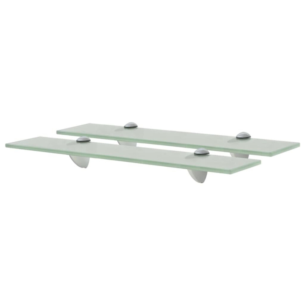 Vidaxl 2X Floating Shelves Glass 50X20cm 8Mm Wall Mounted Shelf Display Stand 8719883873749