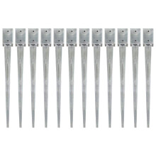 vidaXL 12x Ground Spike Silver Galvanised Steel Outdoor Garden Arch Soil Spear