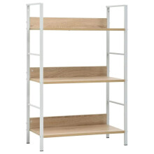vidaXL hylde med 3 hylder egetræsfinish 60 x 27,6 x 90,5 cm spånplade
