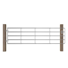 vidaXL 5-stangs stålgårdslåge (115-300) x 90 cm sølv