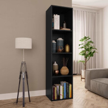 vidaXL Book Cabinet/TV Cabinet Black Engineered Wood HiFi Stand Highboard
