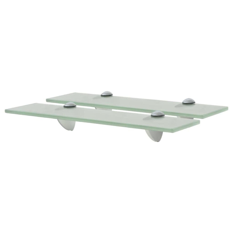 Vidaxl 2X Floating Shelves Glass 40X20cm 8Mm Wall Mounted Shelf Display Stand