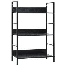 vidaXL hylde med 3 hylder sort 60x27,6x90,5 cm spånplade