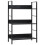 vidaXL 3-Layer Book Shelf Black Engineered Wood Standing Shelf Book Cabinet 1