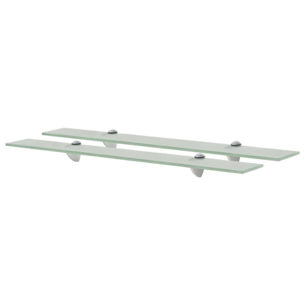 Vidaxl 2X Floating Shelves Glass 70X20cm 8Mm Wall Mounted Shelf Display Stand 8719883873763