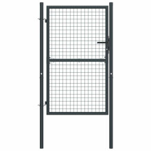 vidaXL Maschen-Gartentor verzinkter Stahl 100 x 175 cm Grau