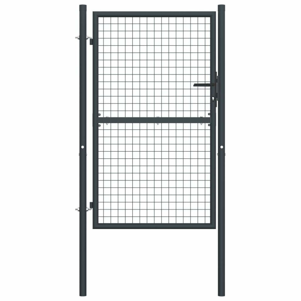 Vidaxl Mesh Garden Gate Galvanised Steel Grey Entrance Door Backyard Barrier 8719883769387