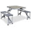 vidaXL foldbart campingbord med 4 sæder, stål, aluminium 1