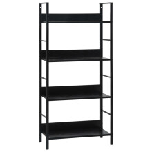 vidaXL 4-Layer Book Shelf Black Engineered Wood Standing Shelf Book Cabinet