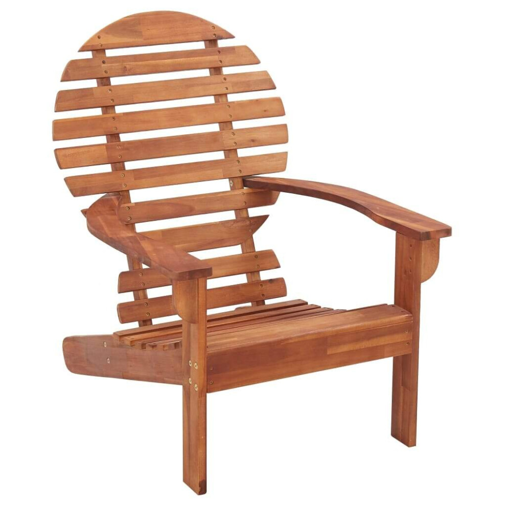 vidaXL Solid Acacia Wood Adirondack Chair Wooden Outdoor Garden Seating Chairs