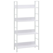 vidaXL hylde med 4 hylder hvid 60x27,6x124,5 cm spånplade