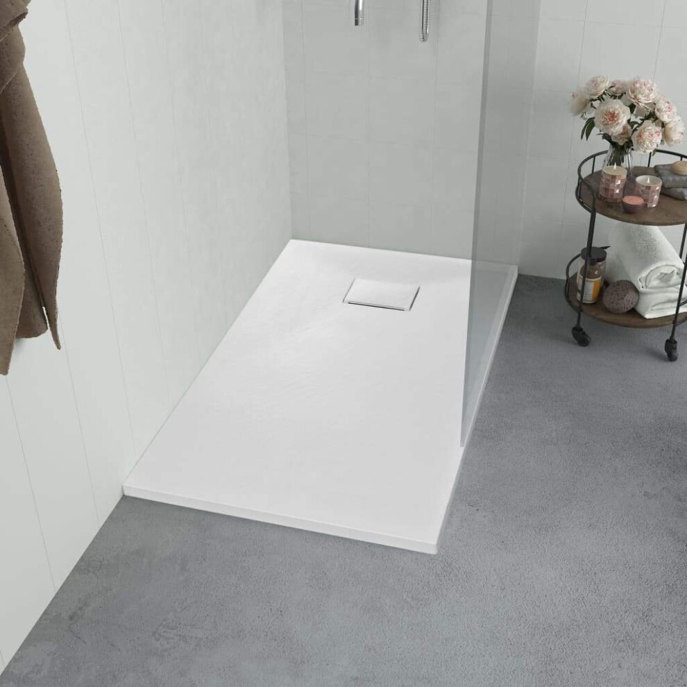 vidaXL Shower Base Tray SMC White 90x70cm Wet Bathroom Base Shower Receptor