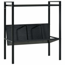 vidaXL 2-Layer Book Shelf Black Engineered Wood Standing Shelf Storage Rack