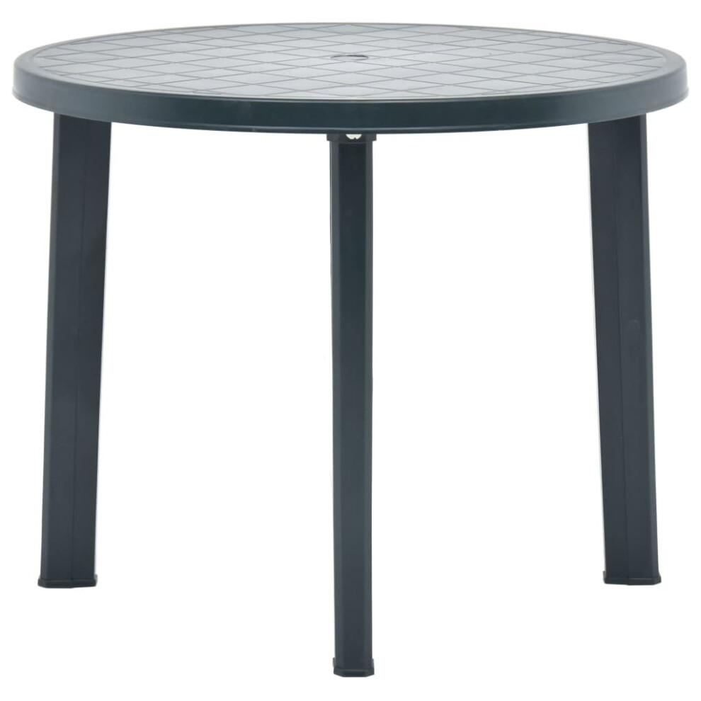 vidaXL Coffee Table Green 89cm Plastic Couch Side Outdoor Garden Tea Stand