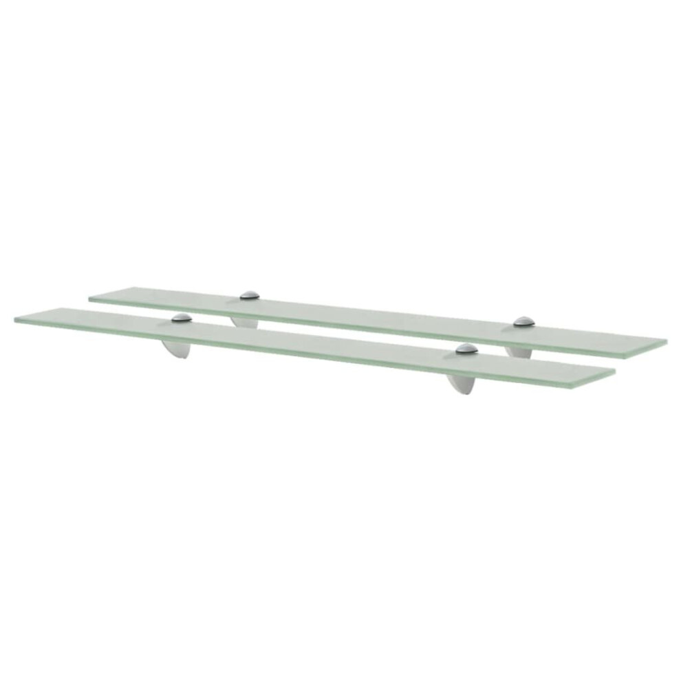 Vidaxl 2X Floating Shelves Glass 80X20cm 8Mm Wall Mounted Shelf Display Stand 8719883873770